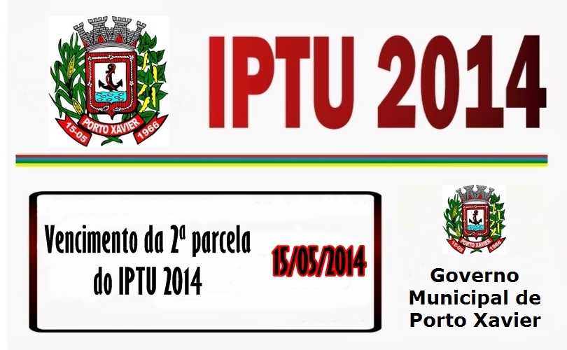 Segunda parcela do IPTU vence dia 15 de maio